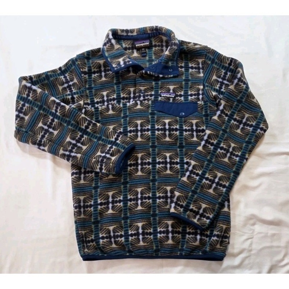 Patagonia Women's Synchilla Snap-T Fleece Pullover Snow Beam Periwinkle SZ ‎ XXS
